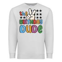 Dove Grey the birthday dude Premium Sweatshirt - MaliasSmallBusiness