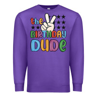 Purple the birthday dude Premium Sweatshirt - MaliasSmallBusiness