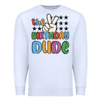 White the birthday dude Premium Sweatshirt - MaliasSmallBusiness