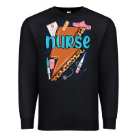 Black nurse lightning bolt Premium Sweatshirt - MaliasSmallBusiness