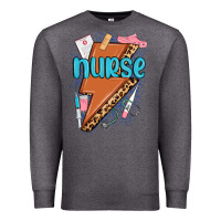 Charcoal Heather nurse lightning bolt Premium Sweatshirt - MaliasSmallBusiness
