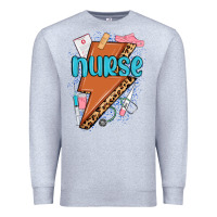 Heather Grey nurse lightning bolt Premium Sweatshirt - MaliasSmallBusiness