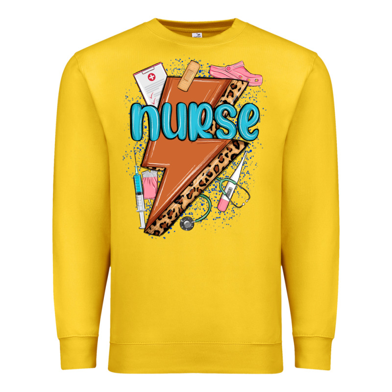 Nurse Lightning Bolt Premium Sweatshirt by MaliasSmallBusiness | Teevron