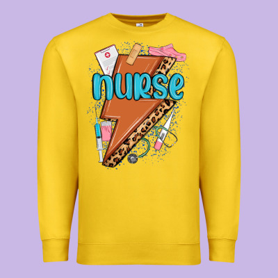 Premium Sweatshirt nurse lightning bolt