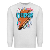Oatmeal Heather nurse lightning bolt Premium Sweatshirt - MaliasSmallBusiness