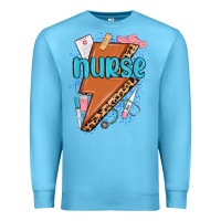 Ocean Blue nurse lightning bolt Premium Sweatshirt - MaliasSmallBusiness