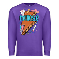 Purple nurse lightning bolt Premium Sweatshirt - MaliasSmallBusiness