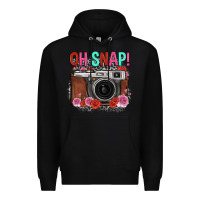 Black oh snap rose grey leopard vintage camera Premium Hoodie - FaDigitalArtStudio