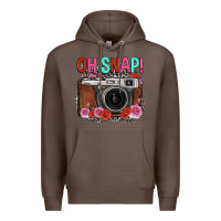 Coffee oh snap rose grey leopard vintage camera Premium Hoodie - FaDigitalArtStudio
