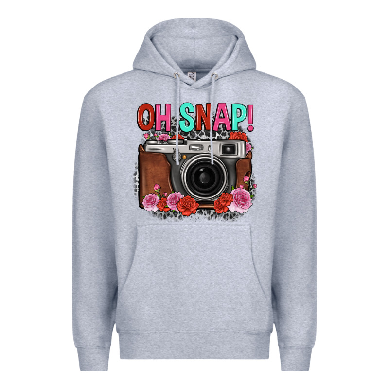 Oh Snap Rose Grey Leopard Vintage Camera Premium Hoodie by FaDigitalArtStudio | Teevron
