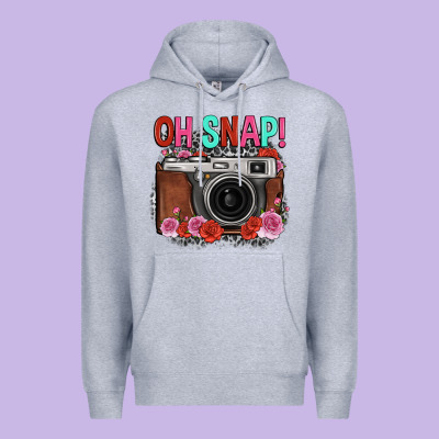 Oh Snap Rose Grey Leopard Vintage Camera Premium Hoodie Designed By Fadigitalartstudio