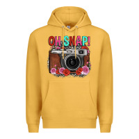 Mustard oh snap rose grey leopard vintage camera Premium Hoodie - FaDigitalArtStudio