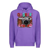 Purple oh snap rose grey leopard vintage camera Premium Hoodie - FaDigitalArtStudio