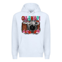 White oh snap rose grey leopard vintage camera Premium Hoodie - FaDigitalArtStudio