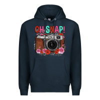 Navy oh snap rose grey leopard vintage camera Premium Hoodie - FaDigitalArtStudio
