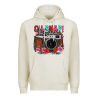 Oatmeal Heather oh snap rose grey leopard vintage camera Premium Hoodie - FaDigitalArtStudio