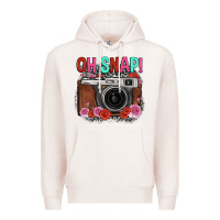 Pale Pink oh snap rose grey leopard vintage camera Premium Hoodie - FaDigitalArtStudio