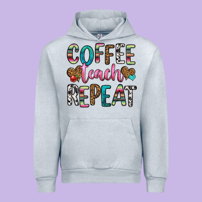 Coffee Teach Repeat Urban Hoodie Designed By Hra Design Shop
