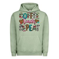 Pigment Oil Green coffee teach repeat Urban Hoodie - HRA Design Shop