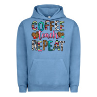 Pigment Pebble Blue coffee teach repeat Urban Hoodie - HRA Design Shop