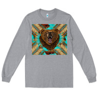 Heather Grey bear native american  tumbler Long Sleeve Tee - BarkalooDesign