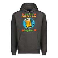 Charcoal Heather our first father's day together and beer Premium Hoodie - HRA Design Shop