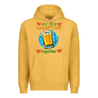 Mustard our first father's day together and beer Premium Hoodie - HRA Design Shop