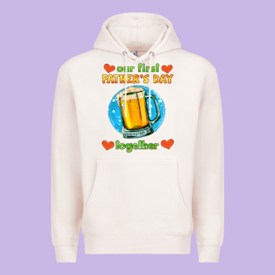 Our First Father's Day Together And Beer Premium Hoodie Designed By Hra Design Shop