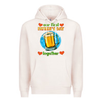 Pale Pink our first father's day together and beer Premium Hoodie - HRA Design Shop
