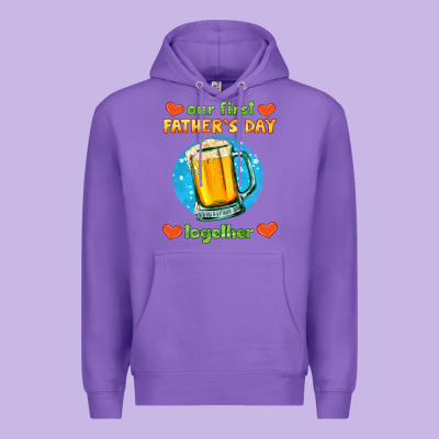 Our First Father's Day Together And Beer Premium Hoodie Designed By Hra Design Shop