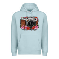 Blue Mist rose grey leopard vintage camera Premium Hoodie - FaDigitalArtStudio