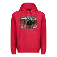 Cardinal rose grey leopard vintage camera Premium Hoodie - FaDigitalArtStudio