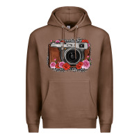 Chestnut rose grey leopard vintage camera Premium Hoodie - FaDigitalArtStudio