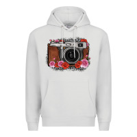 Dove Grey rose grey leopard vintage camera Premium Hoodie - FaDigitalArtStudio