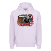Lilac rose grey leopard vintage camera Premium Hoodie - FaDigitalArtStudio