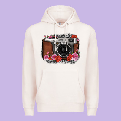 Rose Grey Leopard Vintage Camera Premium Hoodie Designed By Fadigitalartstudio