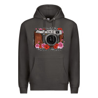 Smoke rose grey leopard vintage camera Premium Hoodie - FaDigitalArtStudio