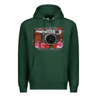 Sports Green rose grey leopard vintage camera Premium Hoodie - FaDigitalArtStudio