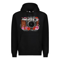 Black rose grey leopard vintage camera Premium Hoodie - FaDigitalArtStudio