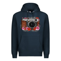 Navy rose grey leopard vintage camera Premium Hoodie - FaDigitalArtStudio