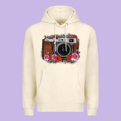 Rose Grey Leopard Vintage Camera Premium Hoodie Designed By Fadigitalartstudio