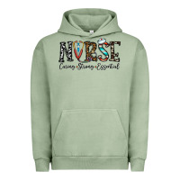 Pigment Oil Green nurse caring strong essential Urban Hoodie - CowhideDigitalArt