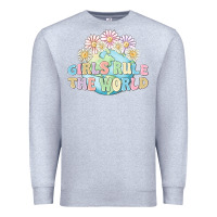 Heather Grey girls run the world Premium Sweatshirt - MaliasSmallBusiness