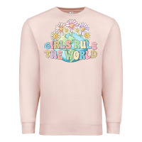 Pale Pink girls run the world Premium Sweatshirt - MaliasSmallBusiness
