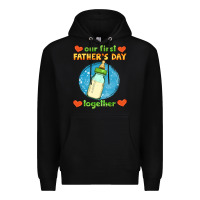 Black our first father's day together and baby bottle Premium Hoodie - HRA Design Shop