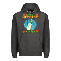 Charcoal Heather our first father's day together and baby bottle Premium Hoodie - HRA Design Shop