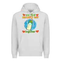 Dove Grey our first father's day together and baby bottle Premium Hoodie - HRA Design Shop