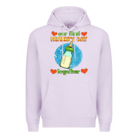 Lilac our first father's day together and baby bottle Premium Hoodie - HRA Design Shop