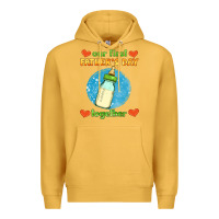 Mustard our first father's day together and baby bottle Premium Hoodie - HRA Design Shop