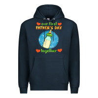 Our First Father's Day Together And Baby Bottle Premium Hoodie | Teevron